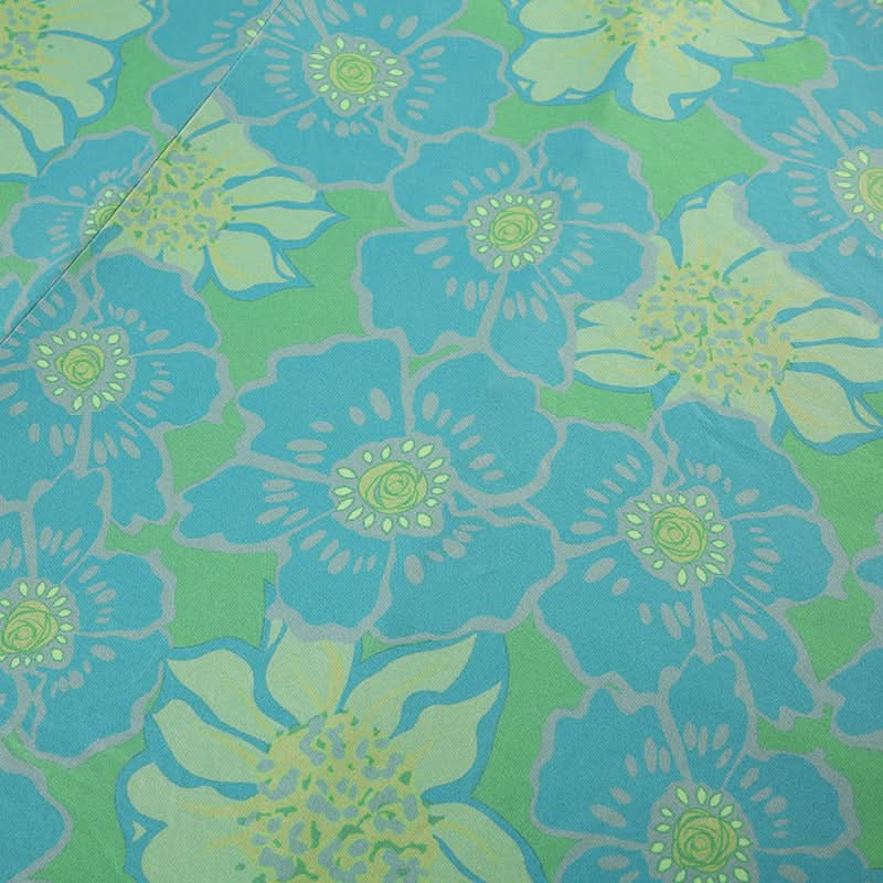 Flower print contrast lace hem cami maxi dress