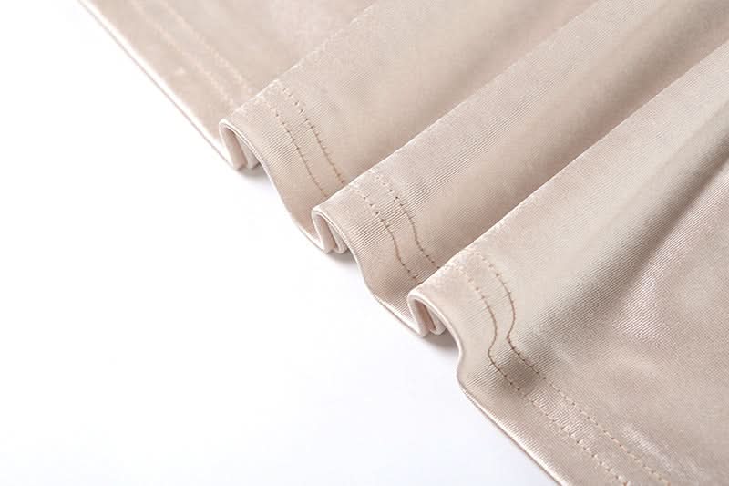 Satin lace patchwork ruched maxi skirt