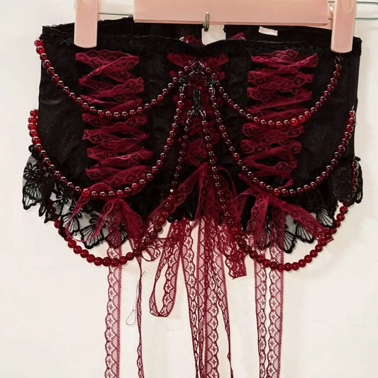 Beaded lace hem corset top