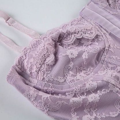 Lace button corset cami top