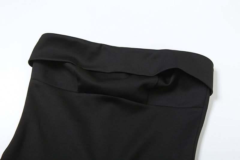 Gloves zip-up backless tube mini dress