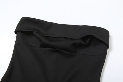 Gloves zip-up backless tube mini dress