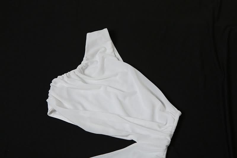 One shoulder hollow out ruched irregular cut out maxi dress