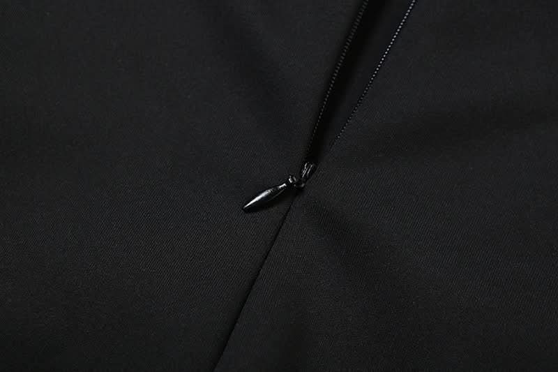 Gloves zip-up backless tube mini dress