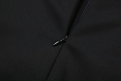 Gloves zip-up backless tube mini dress