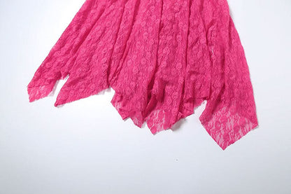 Lace patchwork flower print cami maxi dress