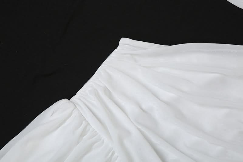 One shoulder hollow out ruched irregular cut out maxi dress