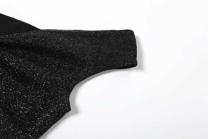 Off shoulder knotted glitter ruched maxi dress