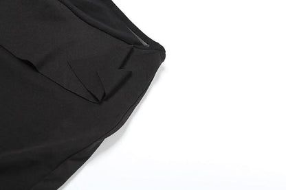 Ruffle ruched slit maxi skirt