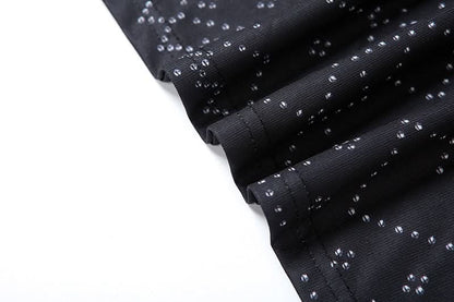 Halter hollow out high slit print cut out maxi dress