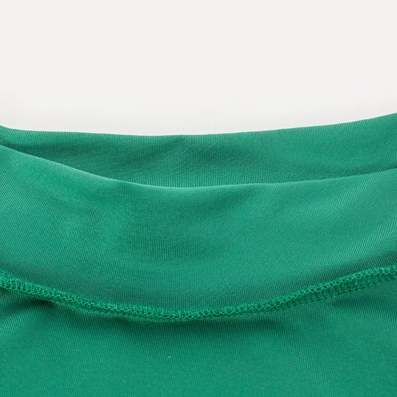 Long sleeve crewneck stitch contrast maxi dress