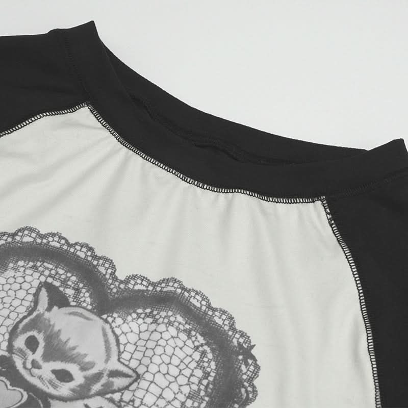 Crewneck long sleeve stitch heart pattern top