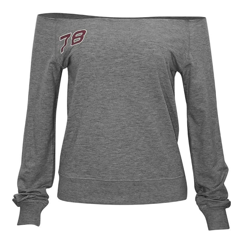 Long sleeve off shoulder letter pattern top