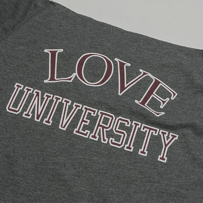 Long sleeve off shoulder letter pattern top