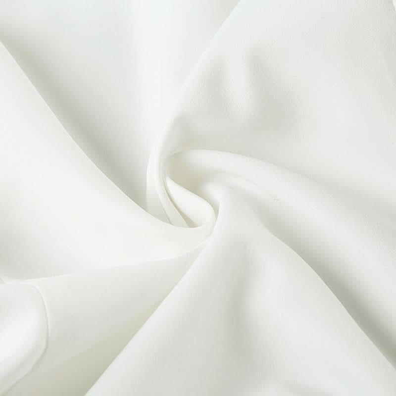 Turnover collar button pleated top