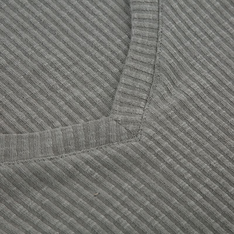 V neck short sleeve ribbed top