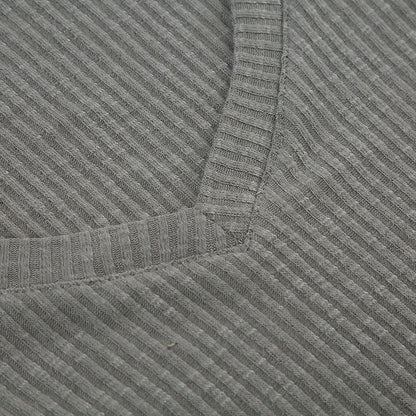 V neck short sleeve ribbed top