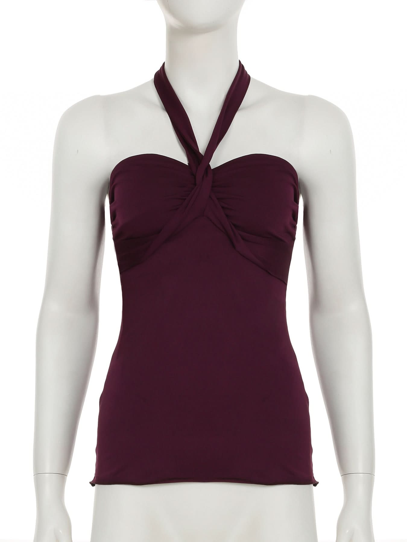 Halter sweetheart neck knotted top