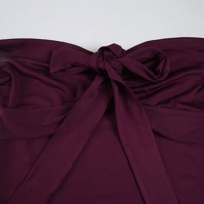 Halter sweetheart neck knotted top