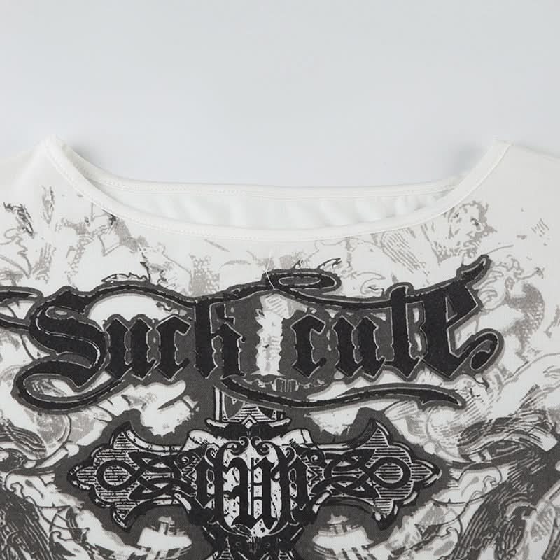 Short sleeve cross print top