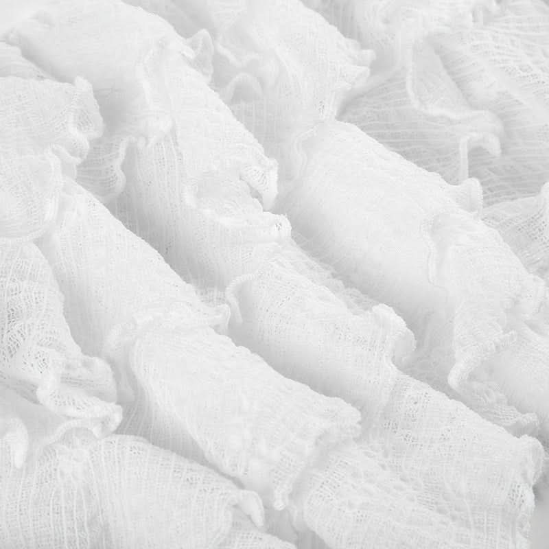 Ruffle irregular flower applique mini skirt