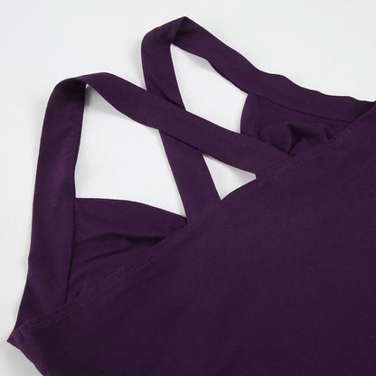 Ruched cross back smocked cami top