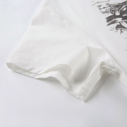 Short sleeve cross print top