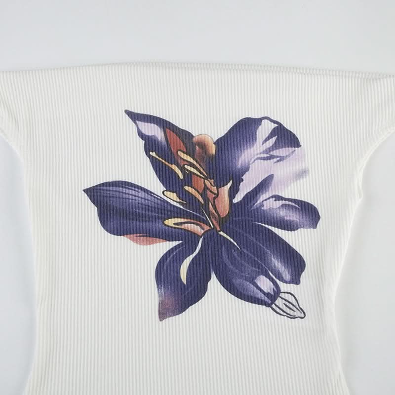 Off shoulder flower print top