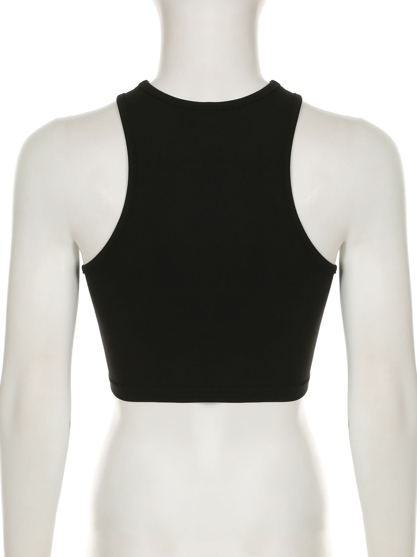 Letter print crewneck tank top