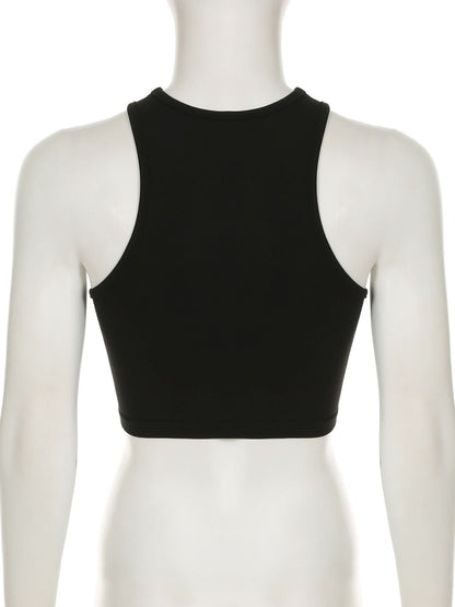 Letter print crewneck tank top