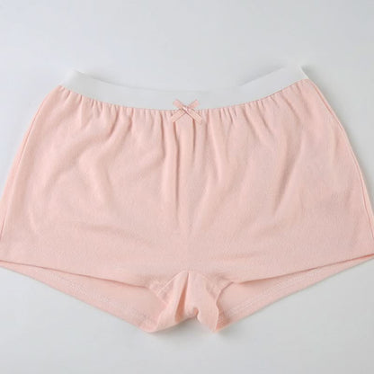 Bowknot lace hem cami short pant set