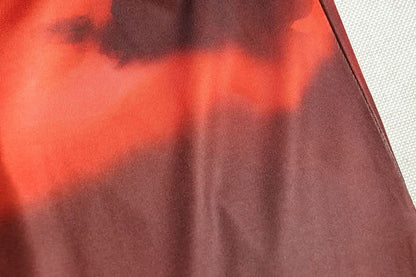 Ruffle contrast high slit cami maxi dress