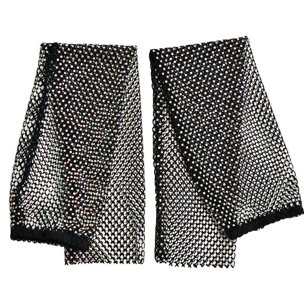 Beaded fishnet tube mini dress