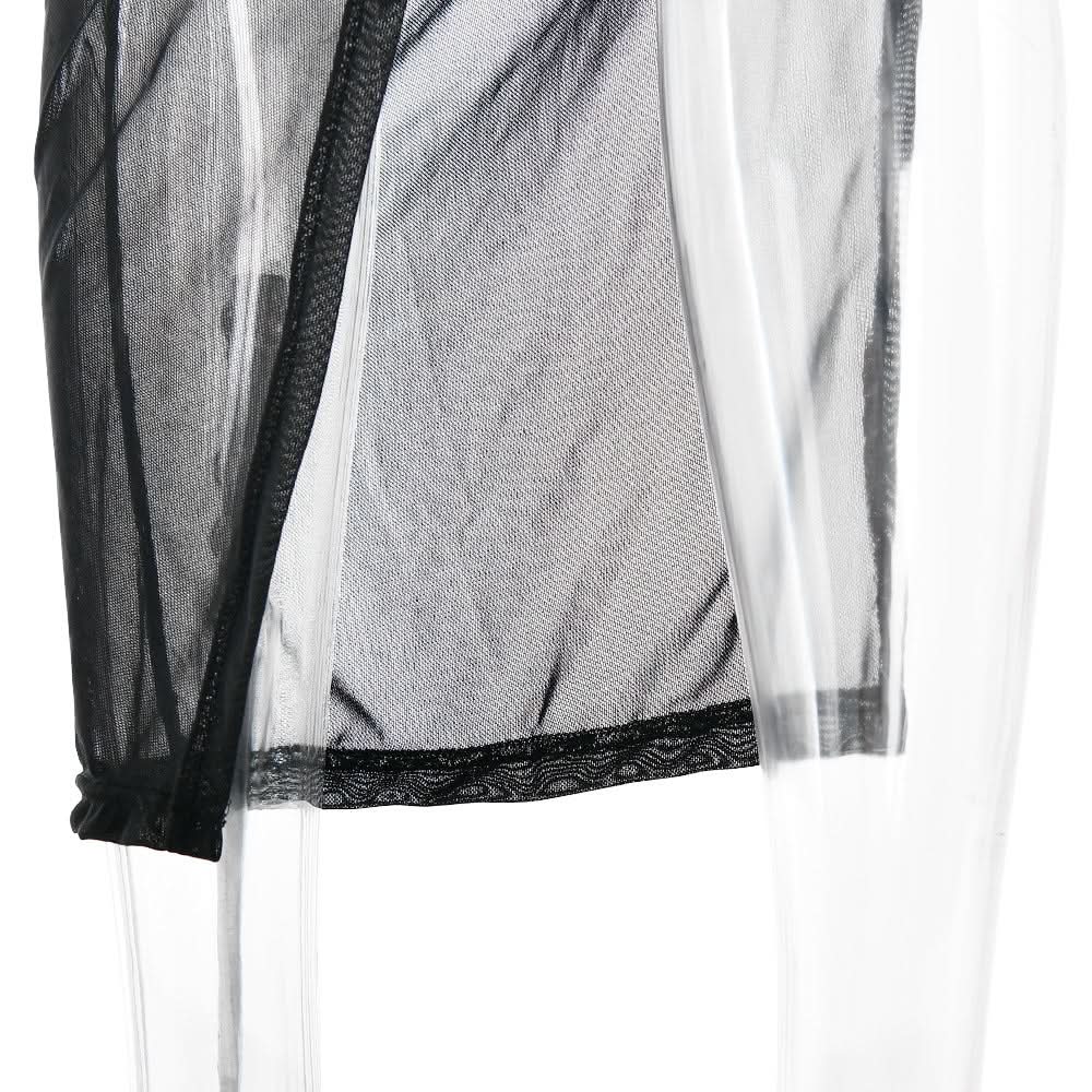 Drawstring mesh one shoulder 3 piece tube short pant set