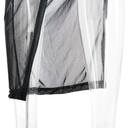Drawstring mesh one shoulder 3 piece tube short pant set