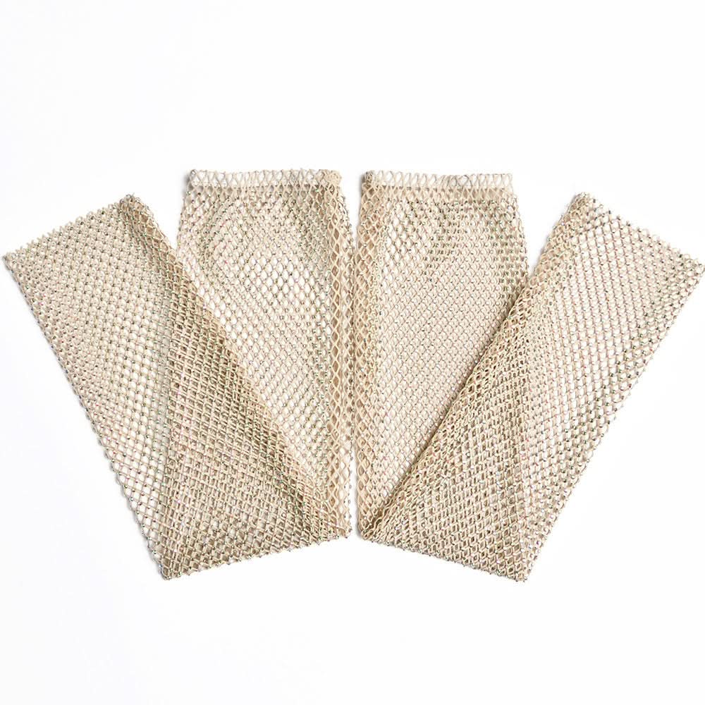 Beaded fishnet tube mini dress