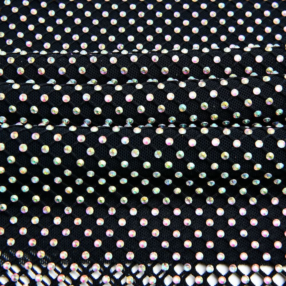 Beaded fishnet tube mini dress