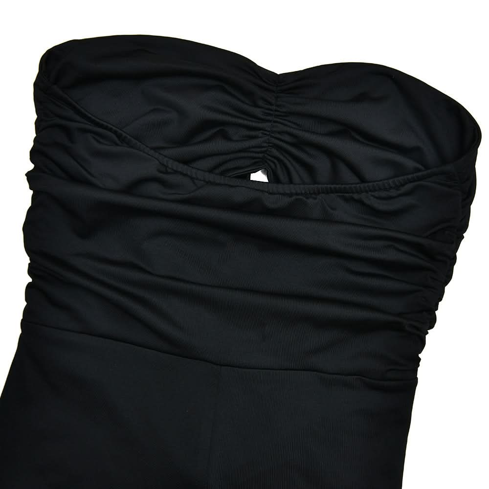 Bowknot hollow out ruched tube jumpsuit