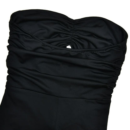 Bowknot hollow out ruched tube jumpsuit