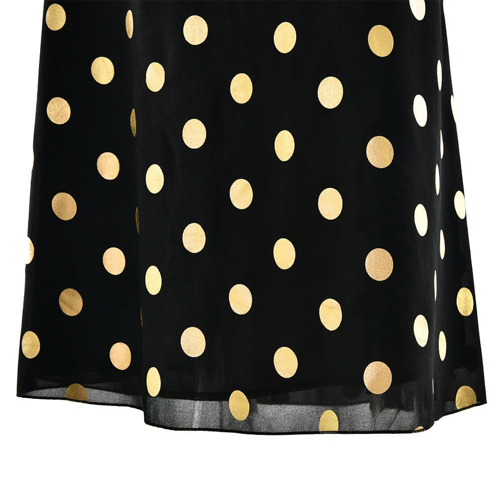 Halter polka dot backless self tie maxi dress