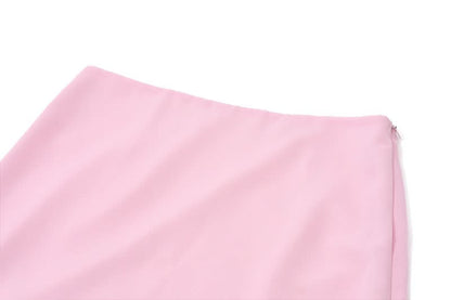 Halter corset lace up slit maxi skirt set