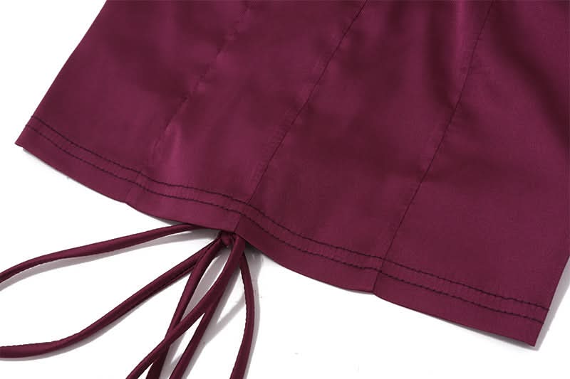 Halter corset lace up slit maxi skirt set