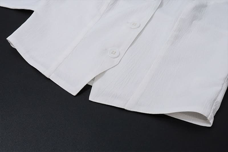 Halter v neck button knotted maxi skirt set