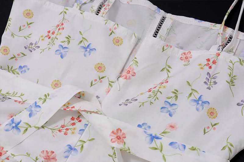 Flower print ruched zip-up cami maxi dress