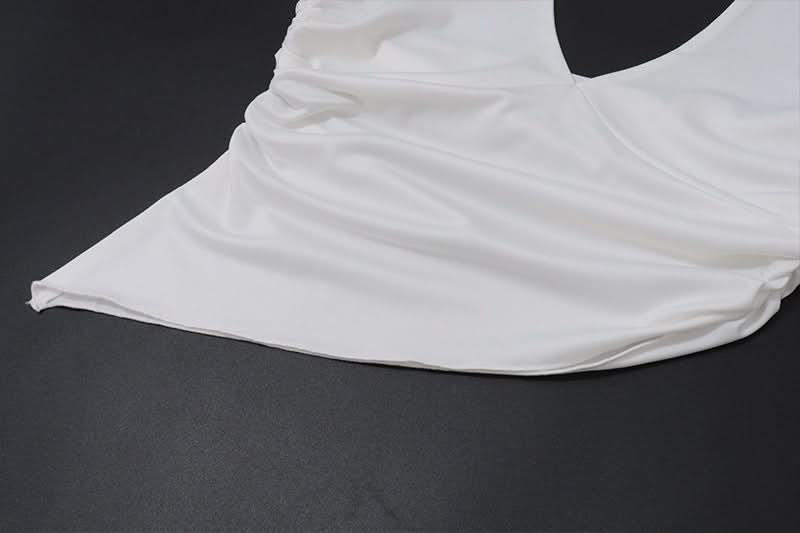 Halter self tie ruched backless top