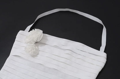 Flower applique halter hollow out cut out top