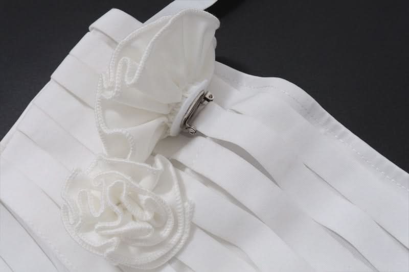 Flower applique halter hollow out cut out top