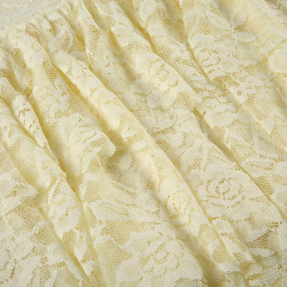 Lace ruffle ruched tube mini dress