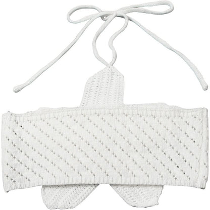Halter knitted self tie crop top