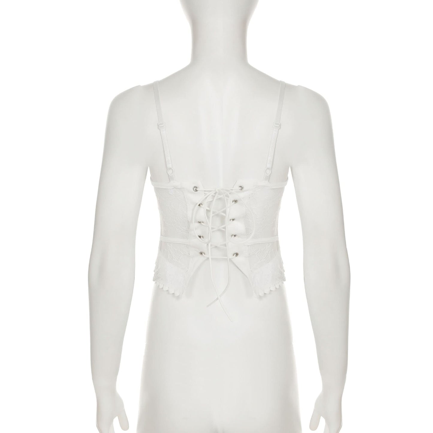 Lace v neck lace up bowknot corset cami top